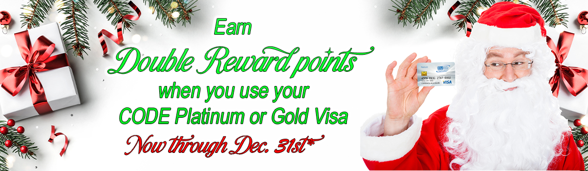 Earn double points on platinum and gold visa purchases through December 31st