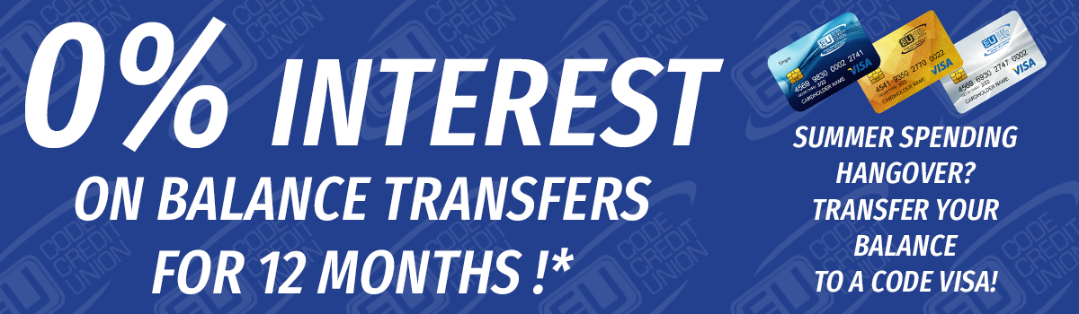 0% interest on balance transfer for 12 months!