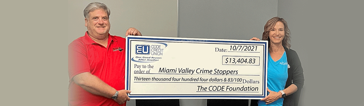 check presentation to Miami Valley Crime Stoppers